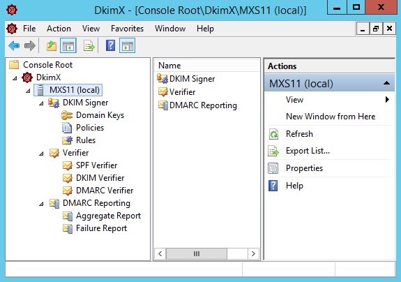 DkimX Management Console